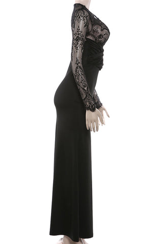 Lace Detail Evening Gown