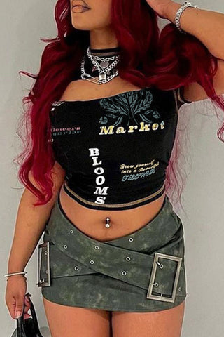 Stylish Graphic Crop Top