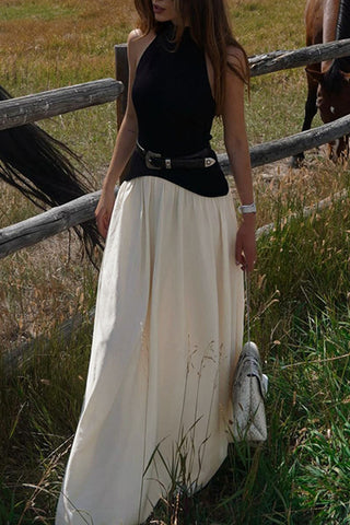 Sleeveless Halter Maxi Dress