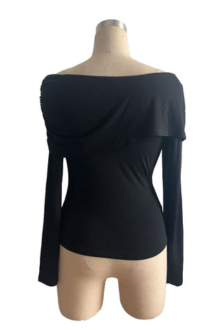 Off-Shoulder Butterfly Accent Blouse