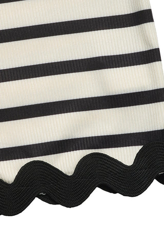 Striped Scallop Short Set