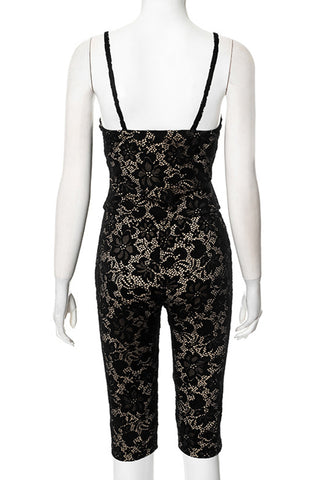 Lace Sleeveless Capris Set