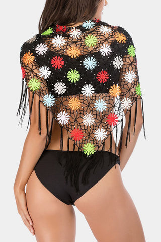 Floral Fringe Beach Cover-Up