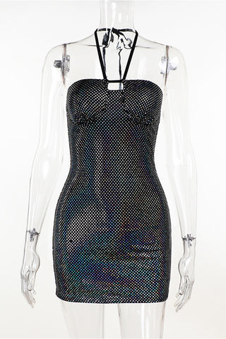 Sparkling Halter Mini Dress