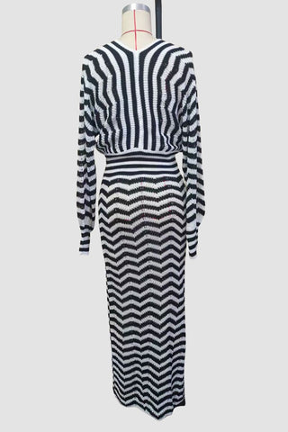Chevron Striped Casual Dress