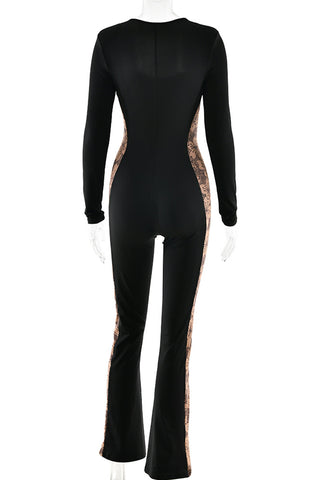 Long-Sleeve Jumpsuit with Side Detail