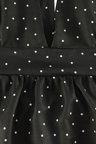 Halter Neck Polka Dot Casual Dress