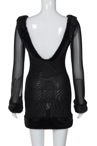 Sheer Long-Sleeve Night Out Dress