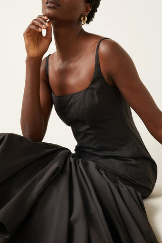 Flared Hem Midi Casual Dress