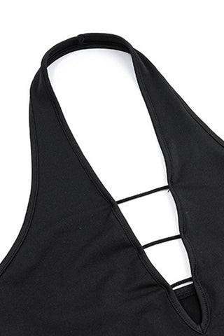 Strappy Cutout Halter Tank Top