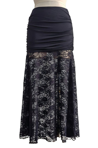 Sheer Lace Ruched Slim Skirt