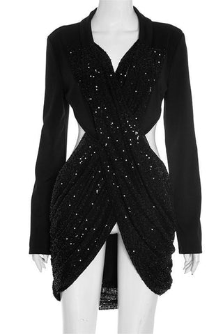 Sequin Ruched Bodycon Dress