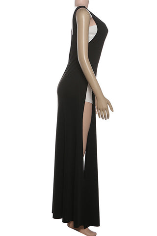 Patchwork Cut-Out Evening Dress