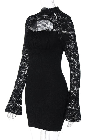 Lace Cut-Out Casual Dress