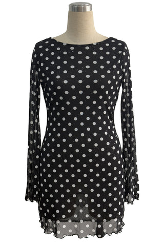 Polka Dot Open-Back Dress