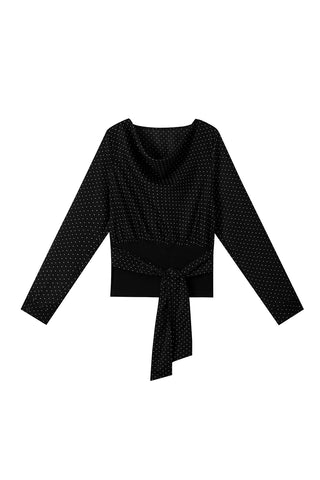 Tie-Waist Polka Dot Blouse