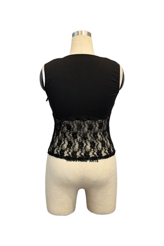 Lace Panel Bow-Tie Tank Top