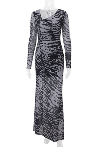 Abstract Neckline Maxi Dress