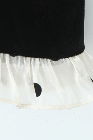 Strapless Mini Dress with Polka Dot Trim