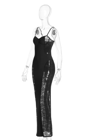 Elegant Lace Panel Evening Dress