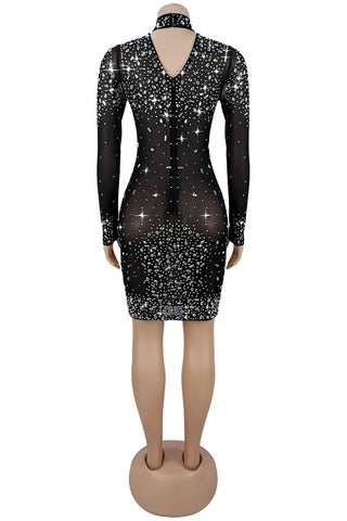 Embellished Illusion Evening Dress