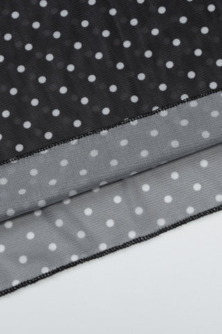 High-Neck Polka Dot Skirt Set