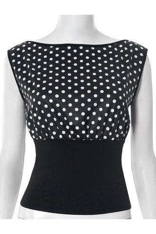 Polka Dot Sleeveless Tank Top