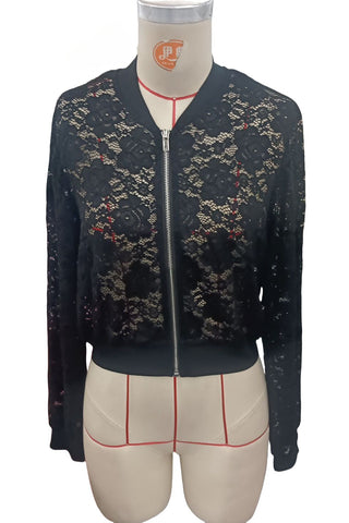 Lace Bomber Jacket