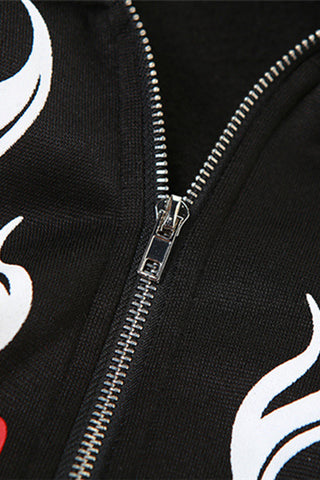 Stylish Zip-Up Hoodie and Shorts Set