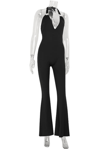 Halter Flare-Leg Jumpsuit