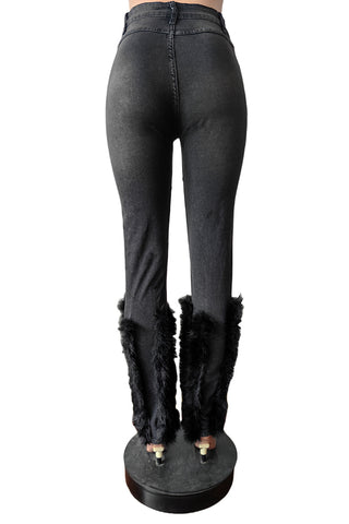 Distressed Denim Flare Jeans