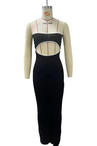 Strapless Cut-Out Maxi Dress