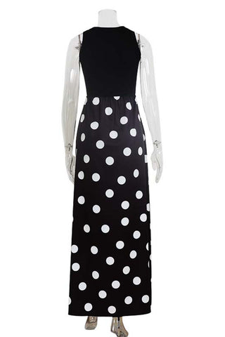 Sleeveless Polka Dot Casual Dress