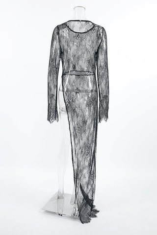 Sheer Panel Mesh Contrast Pants