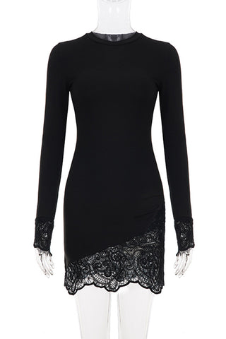 Elegant Lace Trim Night Out Dress