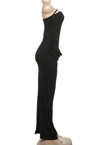 Strapless Ruched Casual Dress