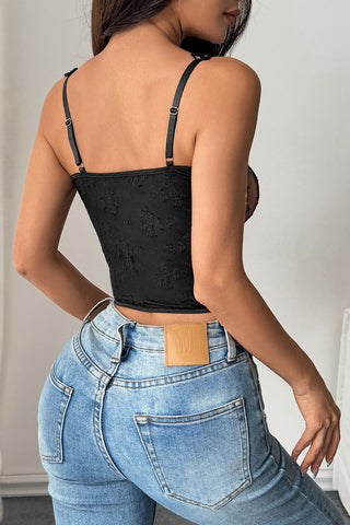 Lace Overlay Corset Tank Top