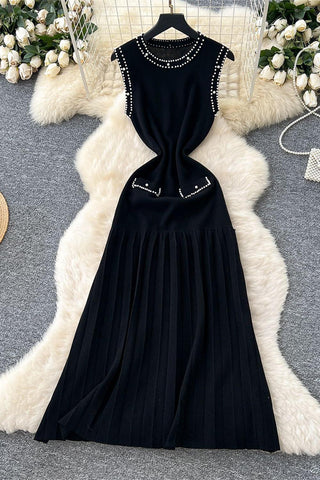 Sleeveless Pleated Midi Dress