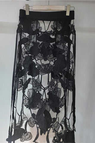 Intricate Lace Overlay Skirt