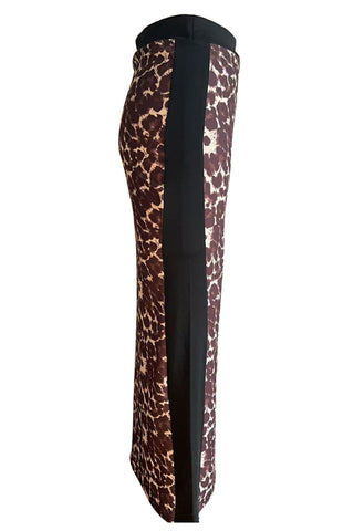 Animal Print Slit Skirt