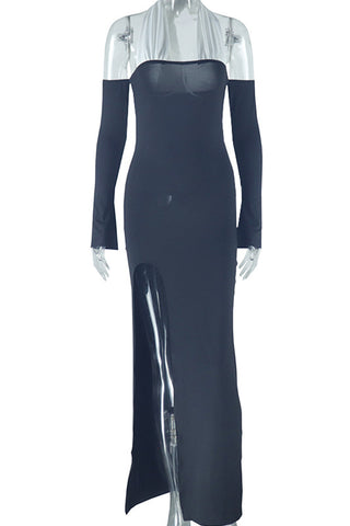 Off-Shoulder Long Sleeve Casual Dress