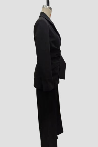 Elegant Belted Blazer Set