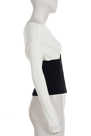 Off-Shoulder Button-Front T-Shirt