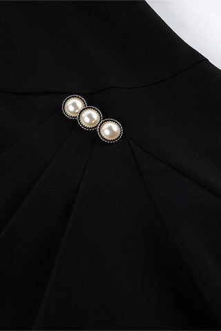 Elegant V-Neck Button Detail Dress
