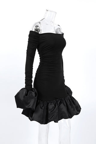 Off-Shoulder Ruffled Mini Dress