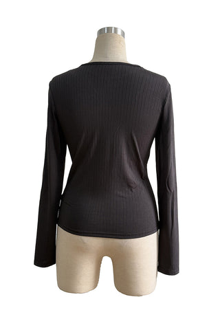 Long-Sleeve Mesh-Insert Top