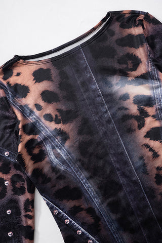 Studded Long Sleeve Mini Dress