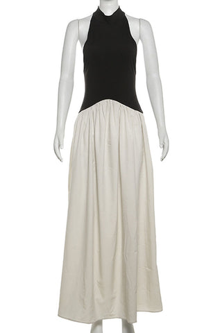 Sleeveless Halter Maxi Dress