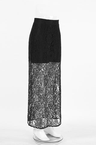 Lace Overlay Maxi Skirt