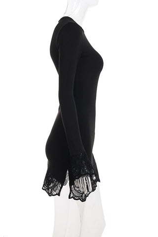 Elegant Lace Trim Night Out Dress